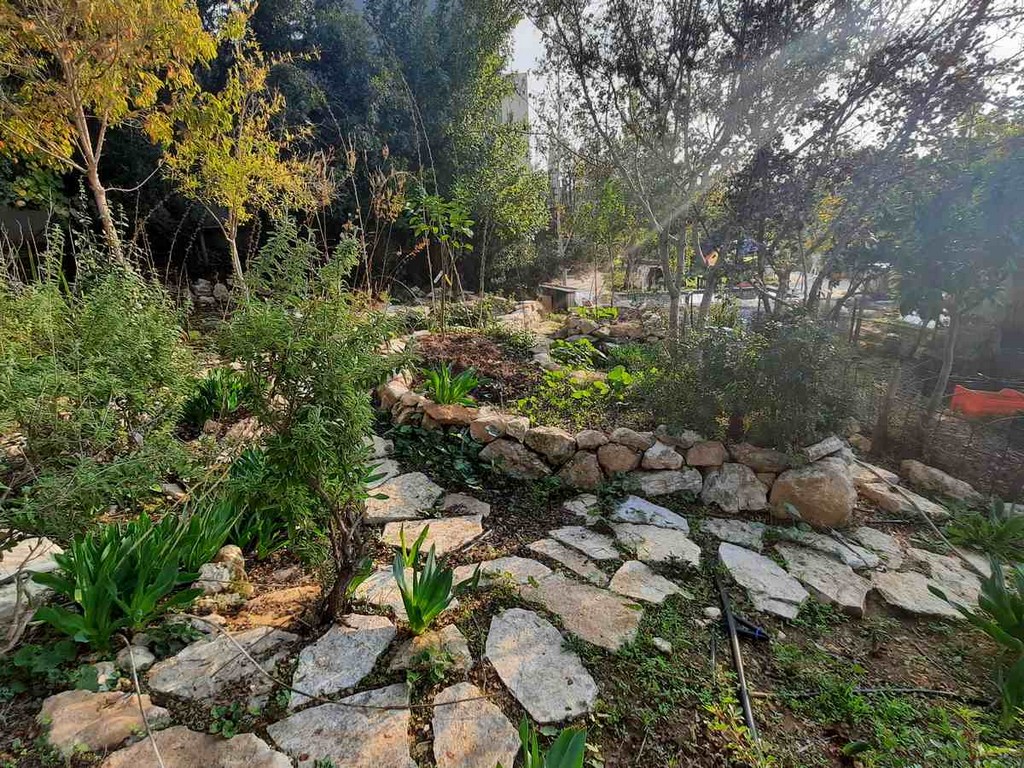 גינה פרטית משולבת בחורש הים תיכוני